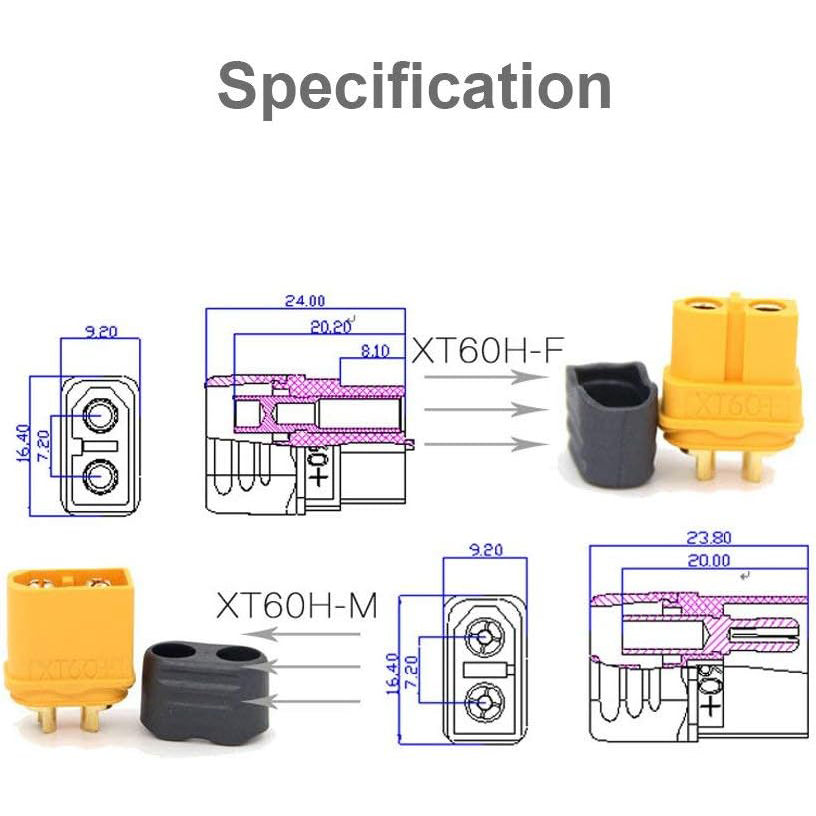 5 paar XT60H connectorpluggen  - Drone Battery Connector recensie en prijs